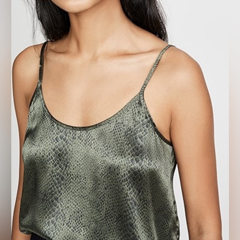 COPY - ATM Snake Print Silk Camisole olive green M